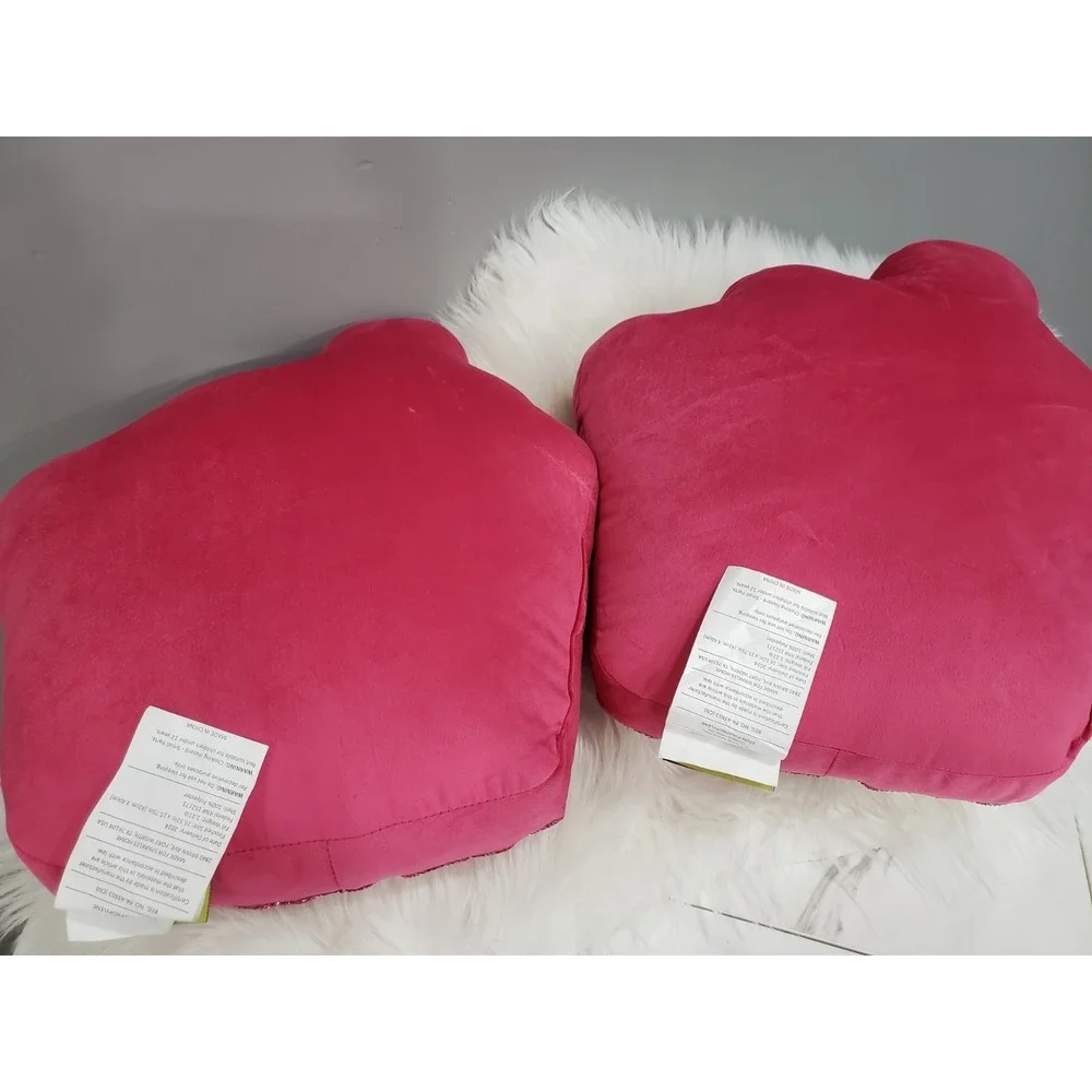 LOT 2 Sparkles Home Pink Cupcake Shaped Beaded Throw Pillow Dessert Sweet‎ Candy
